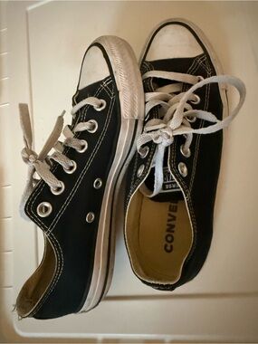 Converse Black and White Low-Top Canvas Sneakers